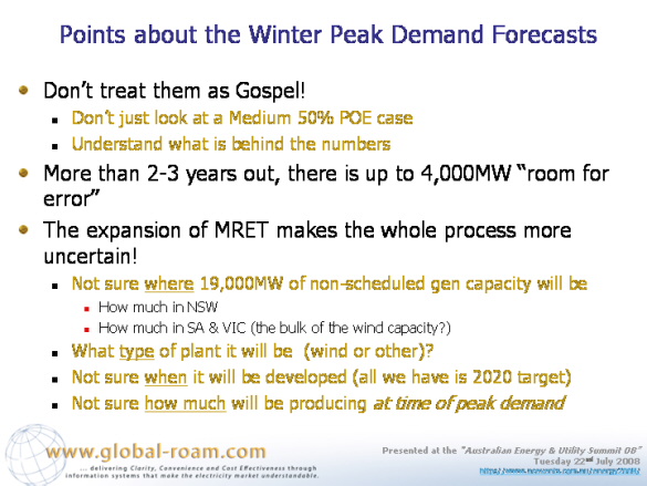 Pontes about the winter peak demand forecasts